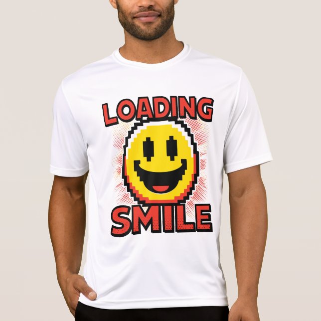 T-shirt Loading Smile – Retro Pixel Art 8-Bit Smiley Face (Devant)