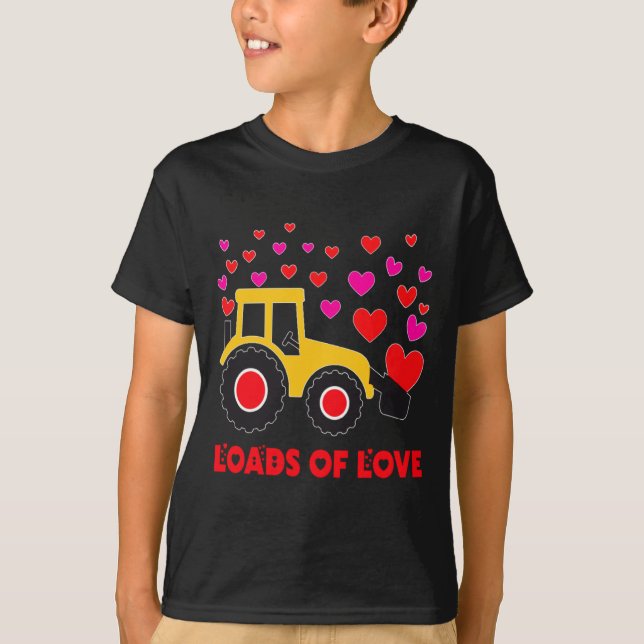 T-shirt Loads Of Love Toddler Tractor Valentines Day For K (Devant)