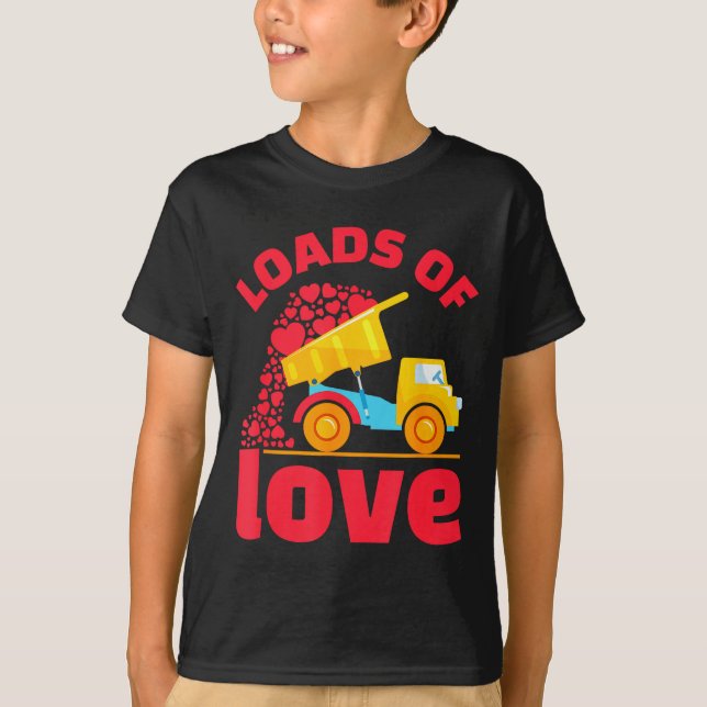 T-shirt Loads Of Love Truck Hearts Valentines Day Kids Tod (Devant)