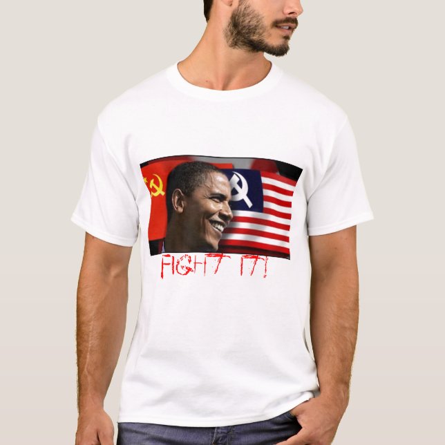 T-shirt l'obamathecommunist, le combattent ! - Cus… - (Devant)