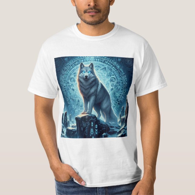 T-shirt Lobo y runa nórdica (Devant)
