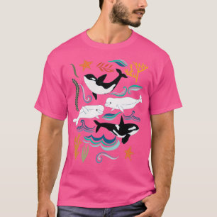 T-shirt L'observation des baleines canadiennes sur le rose