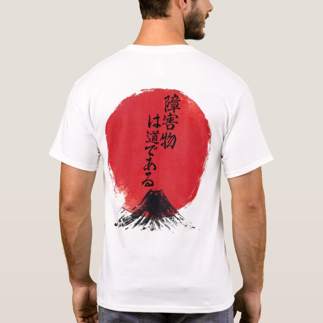 T-shirt L'obstacle est le chemin kanji blanc (Dos)