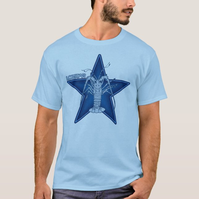 T-shirt Lobstar deux sur le bleu (Devant)