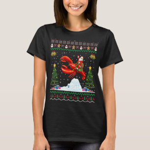 T-shirt Lobster Ugly Xmas Santa Riding Lobster