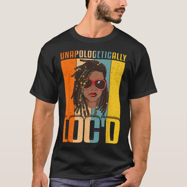 T-shirt Loc'd Black Queen Melanin Loc'd Hair (Devant)