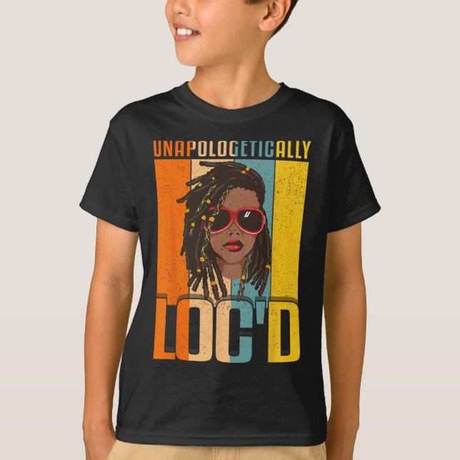 T-shirt Loc'd Black Queen Melanin Loc'd Hair (Devant)