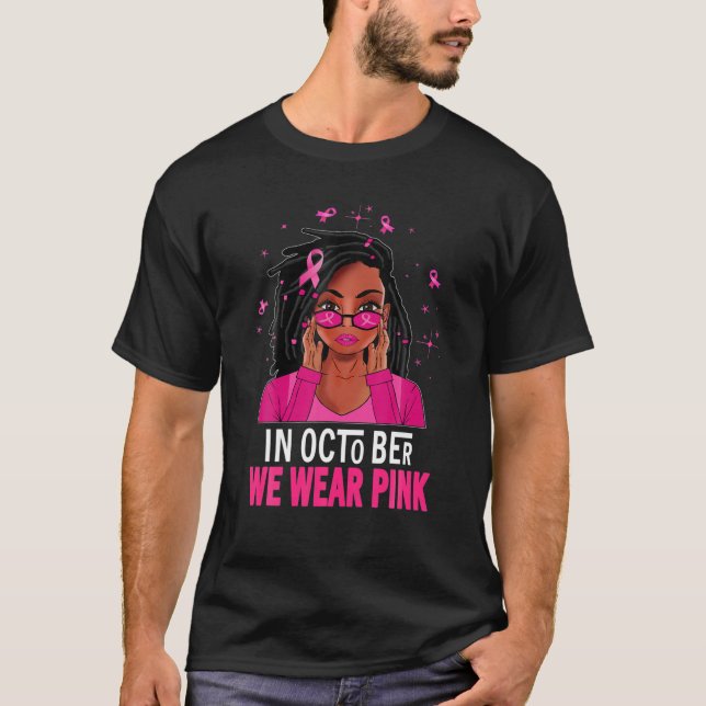 T-shirt Loc'd Cheveux Femme Noire En Octobre Nous Portons  (Devant)
