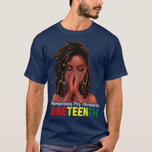 T-shirt Loc'd Hair Femme noire se souvient de mes ancêtres