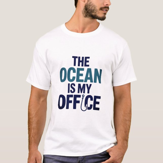 T-shirt L'Océan Est Mon Bureau Drôle Conception De Citatio (Devant)