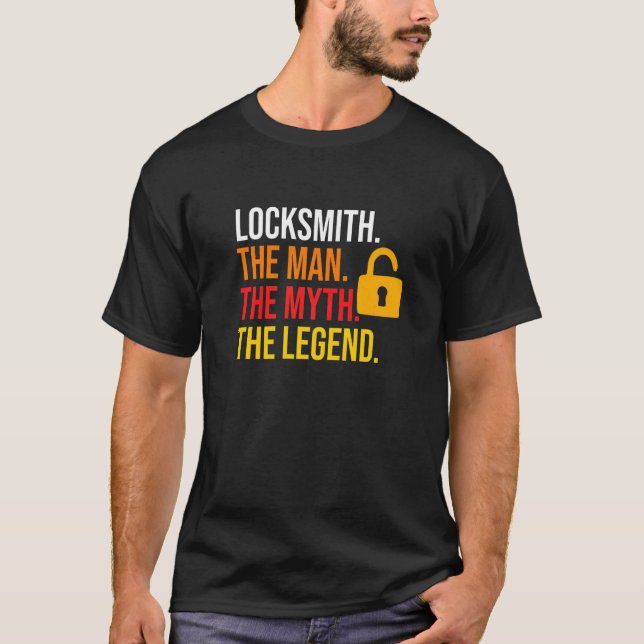 T-shirt Locksmith Homme Mythe Légende Lock Locksmithine (Devant)