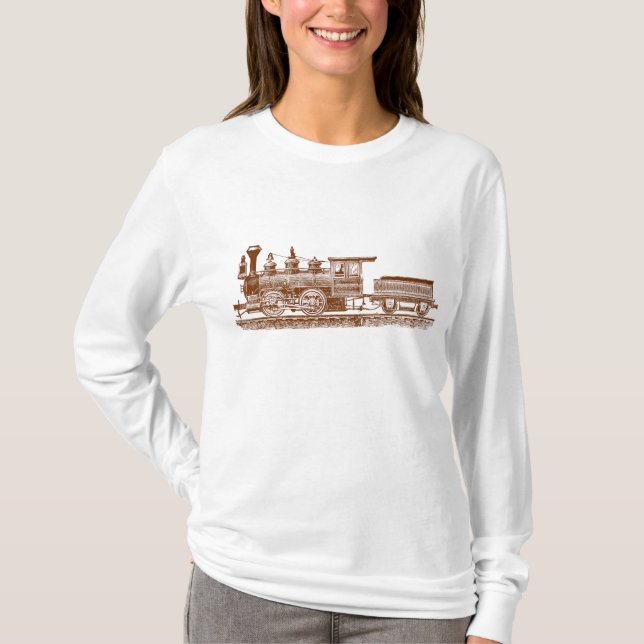 T-shirt Locomotive 02 - Brown noix (Devant)