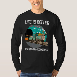 T-shirt Locomotive À Vapeur cool Pour Hommes Train Ferrovi