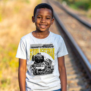 T-shirt Locomotive à vapeur Flying Scotsman. Train LNER 19