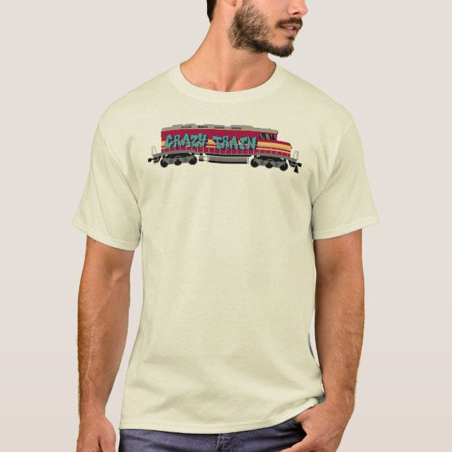 T-shirt Locomotive Avec Graffiti "Crazy Train" (Devant)