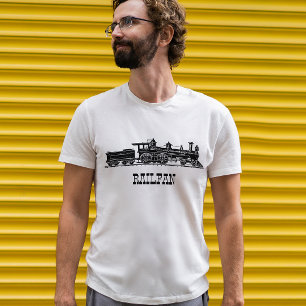 T-shirt Locomotive avec voiture de charbon personnalisée