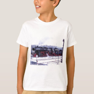 T-shirt locomotive de gare de train à vapeur