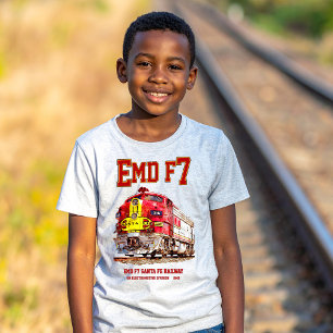 T-shirt Locomotive diesel EMD F7 Santa Fe Warbonnet.