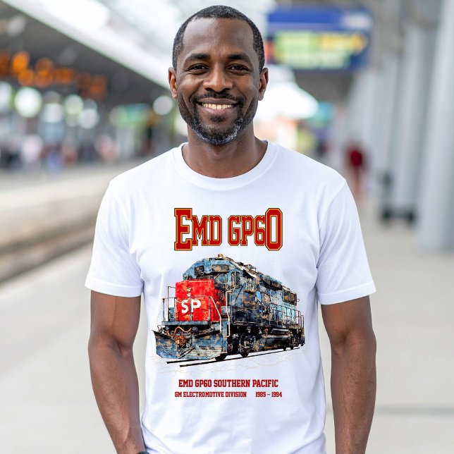 T-shirt Locomotive diesel EMD GP60 du Pacifique Sud (EMD GP60 Diesel Locomotive of Southern Pacific. Mens Basic T-Shirt)