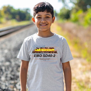 T-shirt Locomotive diesel EMD SD40-2. drapeau américain