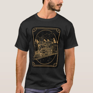 T-shirt Locomotive Tarot Card Train Soothsayer Occult Mys