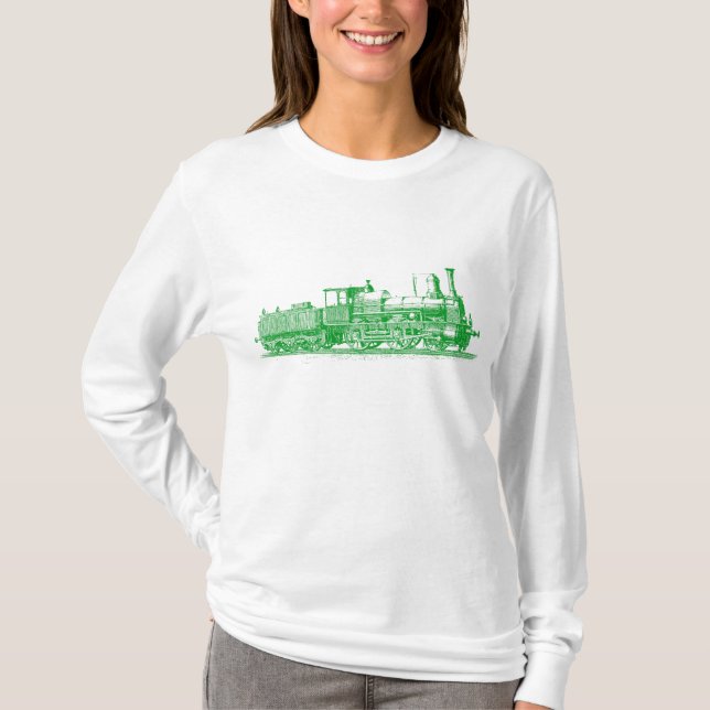 T-shirt Locomotive - Vert Gris (Devant)