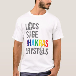 T-shirt Locs Sage Chakras Crystals Black History Mois Aff