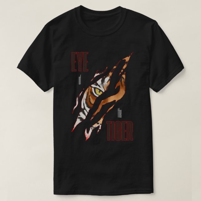 T-shirt L'Oeil Du Tigre Slash Claw Rip Les Yeux Du Tigre.  (Design devant)