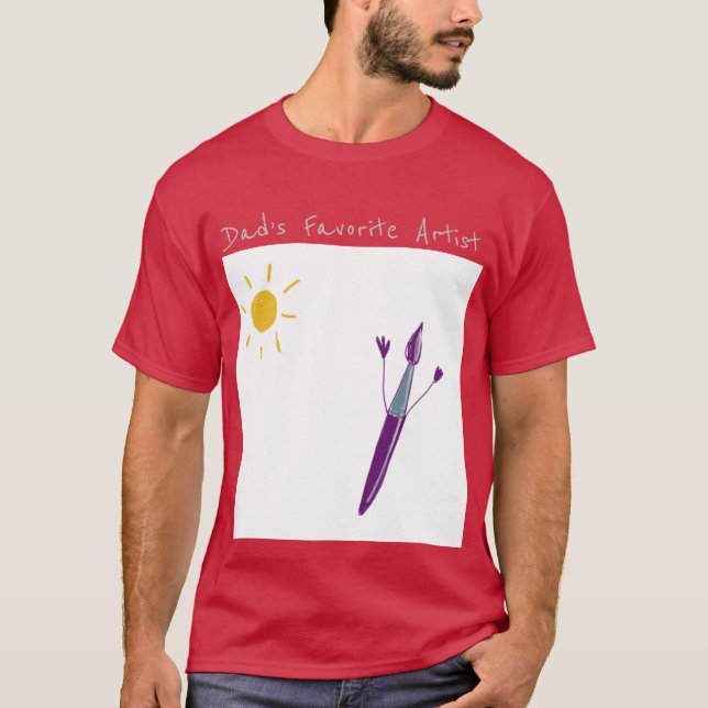 T-shirt L'oeuvre de ton enfant pour papa sur une chemise r (Devant)