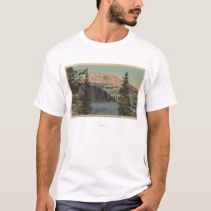 T-shirt Loge rouge, TA - vue de lac Beartooth et butte