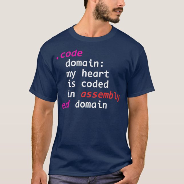 T-shirt Logiciel de codage de langue d'assemblage amusant (Devant)