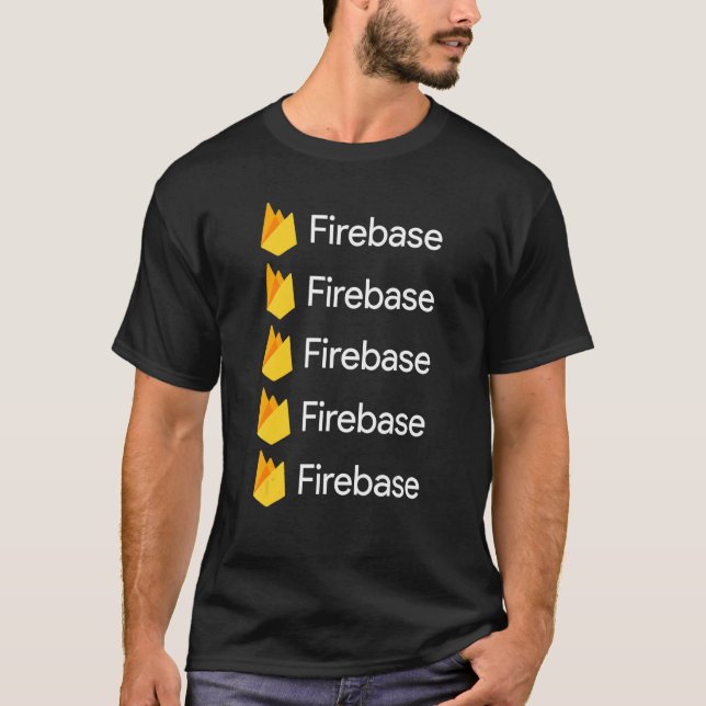T-shirt Logiciel Firebase Et Programmation D'Application P (Devant)