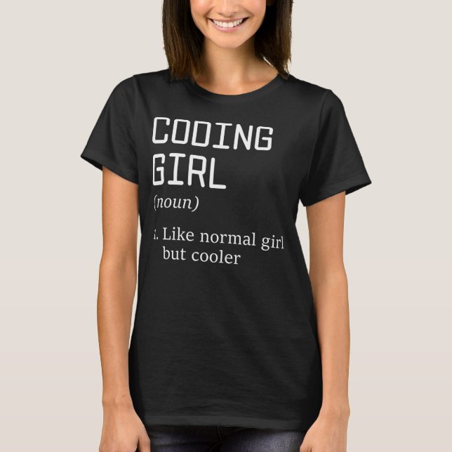 T-shirt Logiciel Noun de définition de fille de codage pou (Devant)
