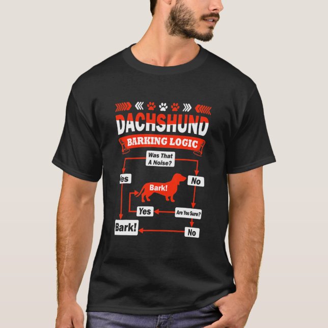 T-shirt Logique Dachshund Barking (Devant)