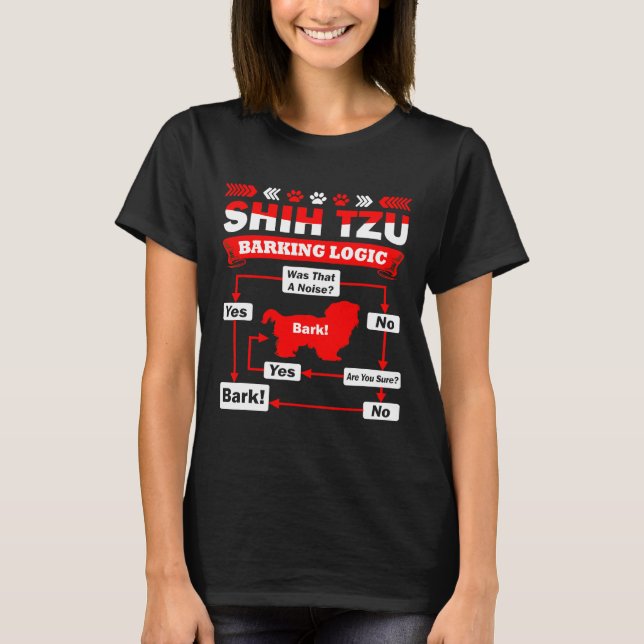 T-shirt Logique Shih Tzu d'aboiement (Devant)