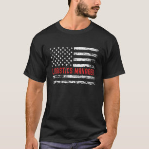 T-shirt Logistique Manager USA Drapeau Profession Rétro Ti
