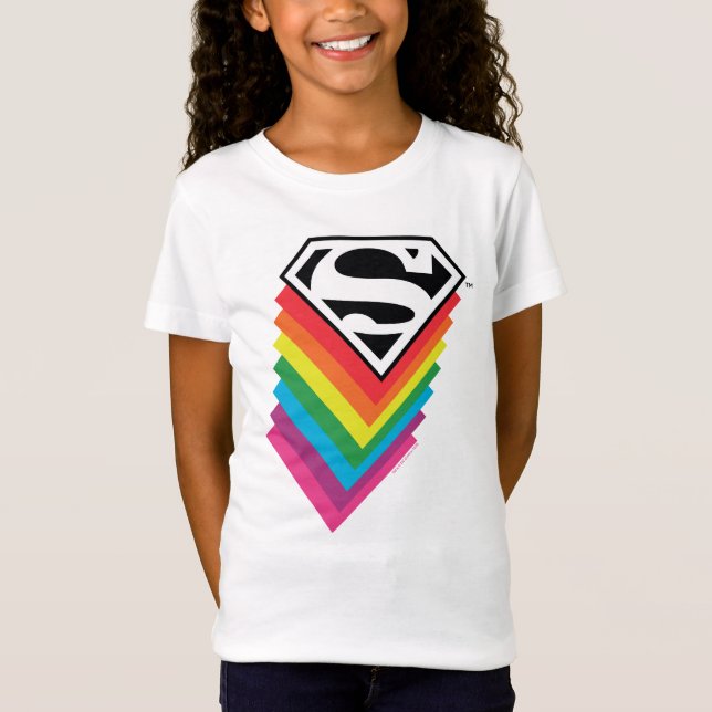 T-Shirt Logo à arc-en-ciel superman (Devant)