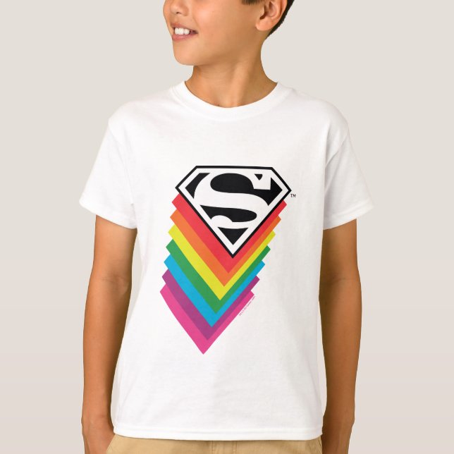 T-shirt Logo à arc-en-ciel superman (Devant)