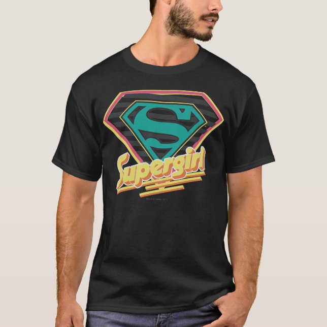 T-shirt Logo à rayures supergirl (Devant)