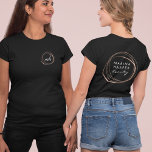 T-shirt Logo Abstrait Rose Faux<br><div class="desc">Conçu pour correspondre à notre collection de Logo Abstraite,  ce tee chic présente votre nom ou nom d'entreprise entouré d'un logo abstrait en feuille d'or rose. Personnalisez l'avant avec un logo plus petit avec votre monogramme ou vos initiales à l'intérieur.</div>