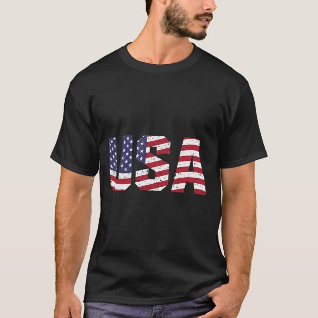 T-shirt Logo "All American" Patriotic USA (Devant)
