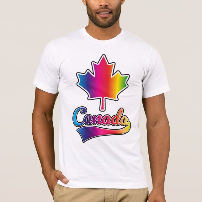 T-shirt logo arc-en-ciel de la fierté du Canada (Devant)