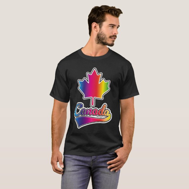 T-shirt logo arc-en-ciel de la fierté du Canada (Devant entier)
