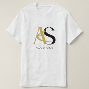 T-shirt Logo AS Monogramme Luxe - Aldo Sitorus Min Élégant