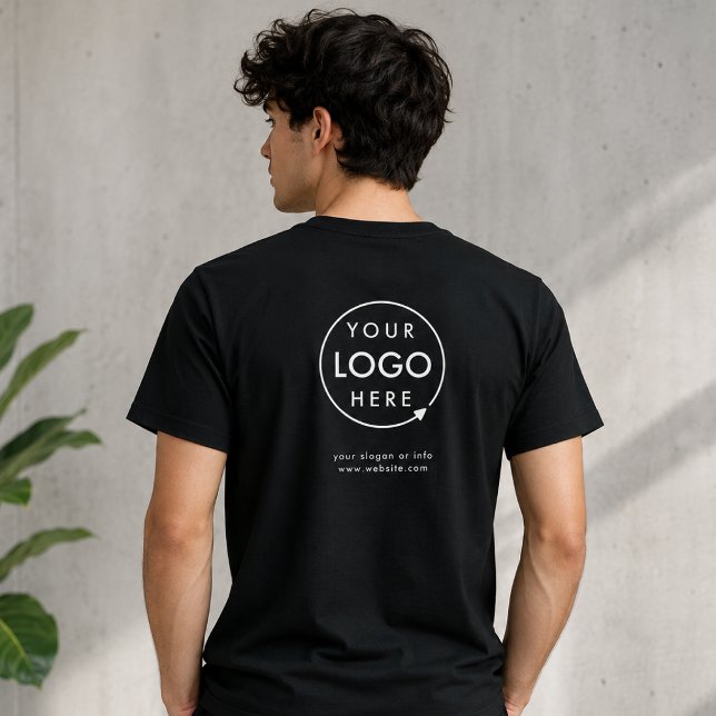 T-Shirt Logo au Dos | Chemises Noires Uniforme de  (Custom logo back T-shirts for business uniforms, staff apparel, and branded team wear.)