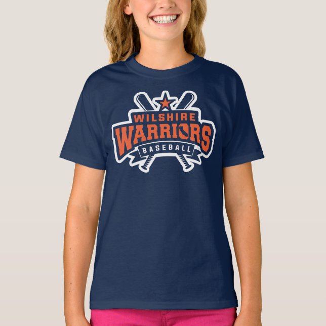 T-shirt Logo blanc de la Ligue de baseball Wilshire Warrio (Devant)