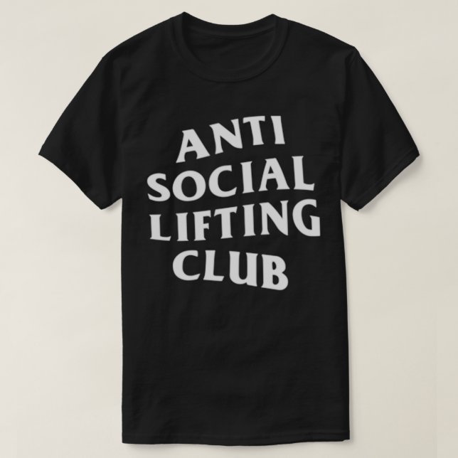 T-shirt Logo blanc du club de levage anti-social (avant et (Design devant)