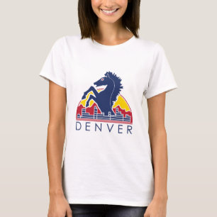 T-shirt Logo bleu de Denver de cheval
