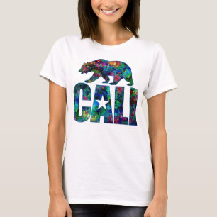 T-shirt Logo Cali Cravate-Dye et ours grizzli (foncé)