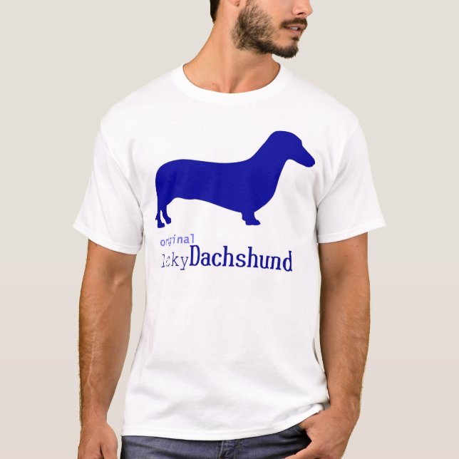 T-shirt Logo chanceux original de bleu de teckel (Devant)